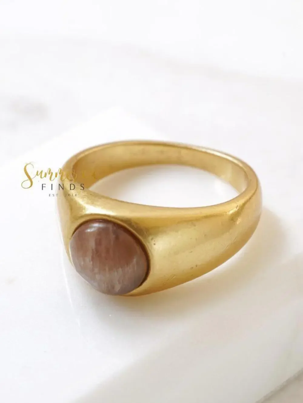 Madewell Stone Signet Ring Sunstone Size 7